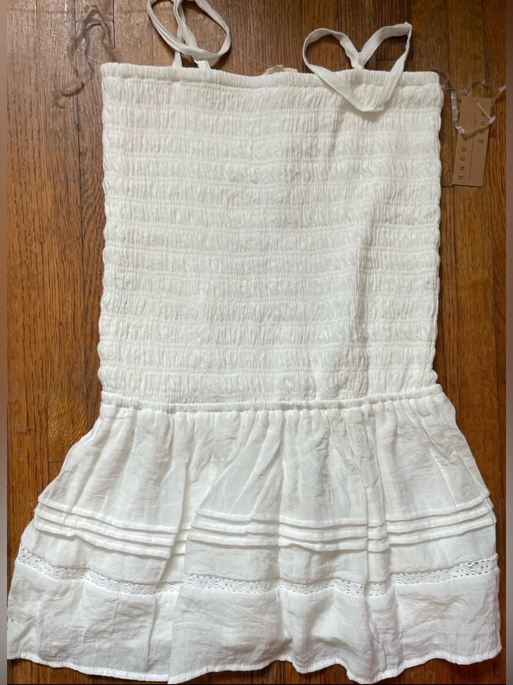 White smock Blouse by Just Found, size Junior Medium
